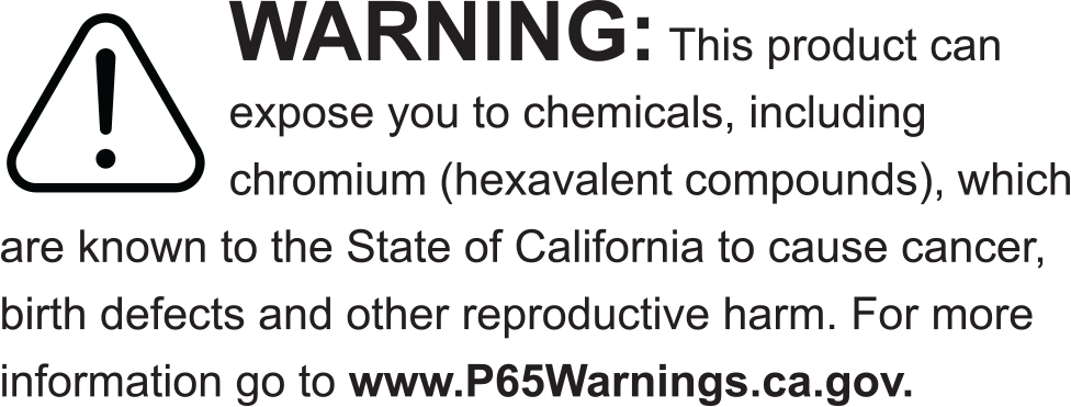 P65 Warning Label