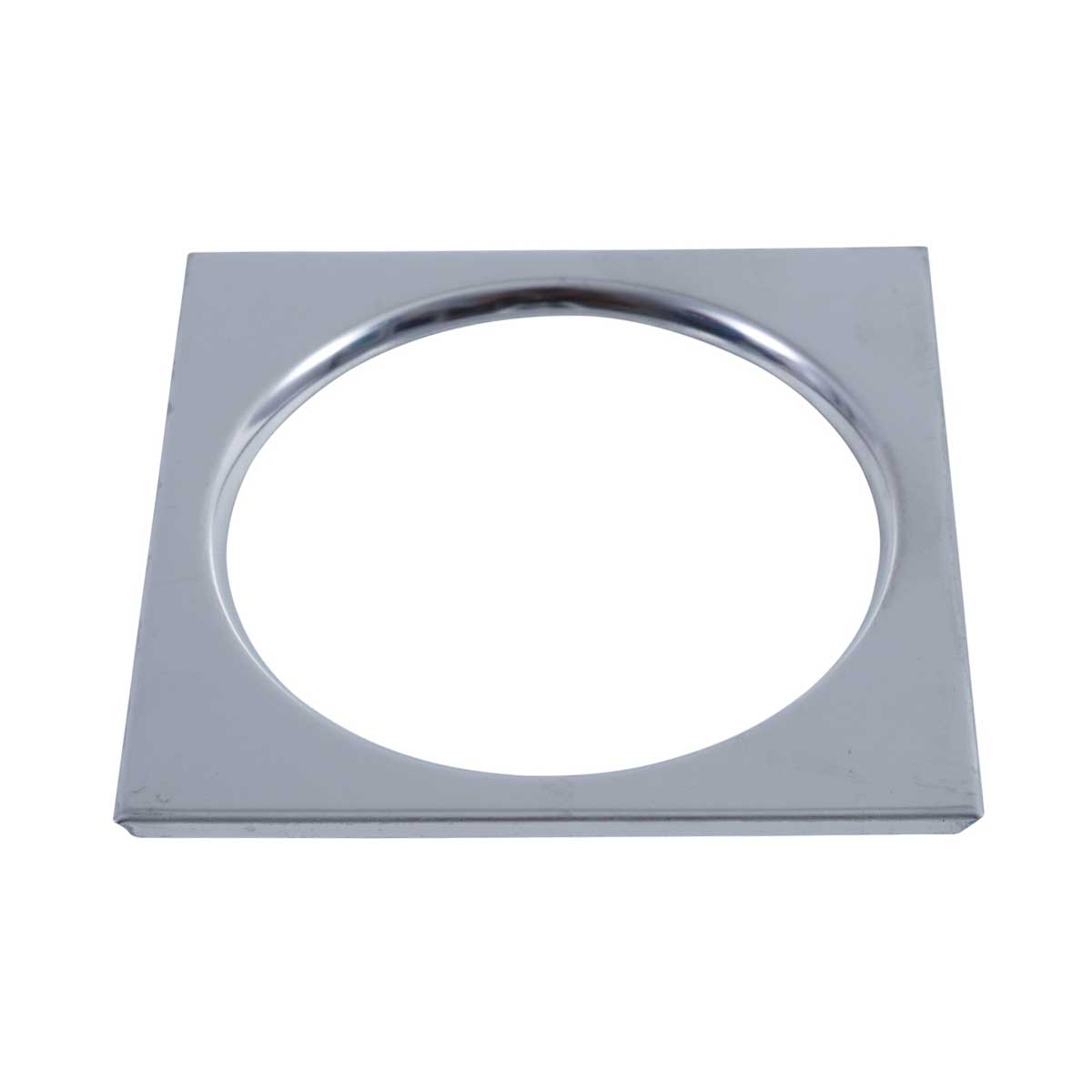 3 in. Round Black PVC Shower Drain with 4-3/16 in. Square Stainless Steel  Drain Cover